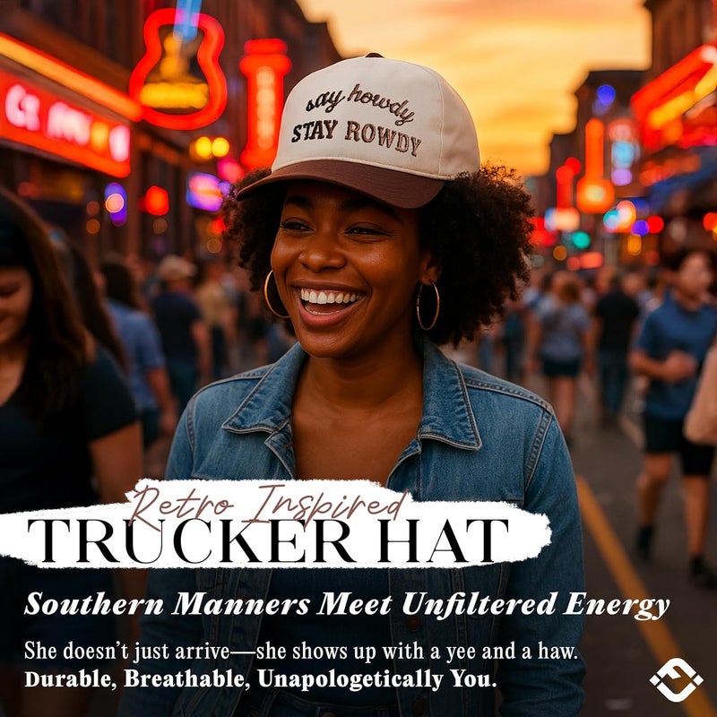 Funky Junque Vintage Canvas Snapback Hat - Adjustable 2 Tone Cap for Men Women - Put It On My, Cowboy, Girl Dad, Funny - Image 4